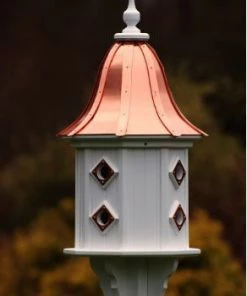 The Birdhouse Chick Copper Roof Dovecote Birdhouse 36x14- 8 Portals Copper Roof Birdhouses