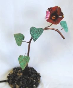 Birds Choice Ivy Leaf Copper Dripper-Pebble Base BirdBath Fountains, Misters & Wigglers