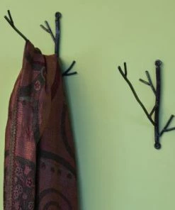 Ancient Graffiti Hand Forged Twig Wall Hook Set