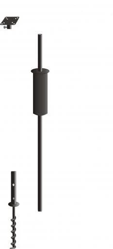 Birds Choice Garden Pole Set W/ Mounting Flange, Baffle And Ground Screw 3 Birds Choice Garden Pole Set W/ Mounting Flange, Baffle And Ground Screw