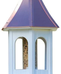 The Birdhouse Chick Copper Roof Bird Feeders Copper Roof Multi-Sided Bird Feeder - 28x10