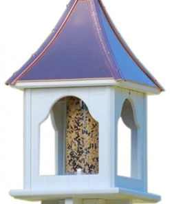 The Birdhouse Chick Copper Roof Square Bird Feeder - 28x10