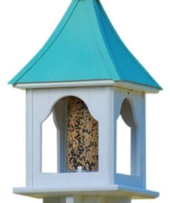The Birdhouse Chick Copper Roof Square Bird Feeder - 28x10