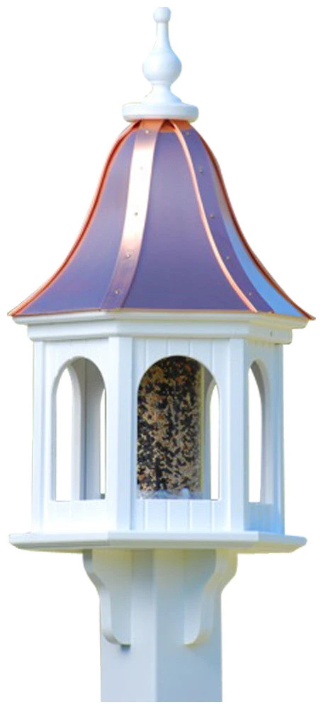 The Birdhouse Chick Copper Roof Bird Feeder Curved Slope - 28x12 Copper Roof Bird Feeders 5 The Birdhouse Chick Copper Roof Bird Feeder Curved Slope - 28x12 Copper Roof Bird Feeders