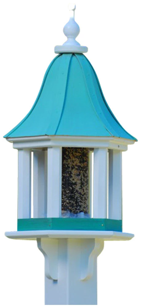 The Birdhouse Chick Copper Roof Bird Feeders Copper Roof Bird Feeder Column Style - 28x12 5 The Birdhouse Chick Copper Roof Bird Feeders Copper Roof Bird Feeder Column Style - 28x12