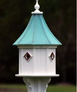 The Birdhouse Chick Copper Roof Birdhouse 34x14 Slope- 4 Portals Copper Roof Birdhouses