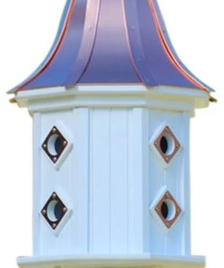 The Birdhouse Chick Copper Roof Dovecote Birdhouse 36x14- 8 Portals Copper Roof Birdhouses