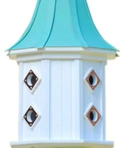 The Birdhouse Chick Copper Roof Dovecote Birdhouse 36x14- 8 Portals Copper Roof Birdhouses