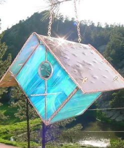 Black Hills Glass Works Unique Birdhouses Copper-Stained Glass Birdhouse