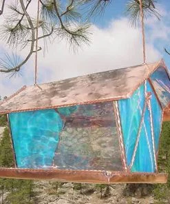 Black Hills Glass Works Copper & Stained Glass Bird Feeder Unique Bird Feeders
