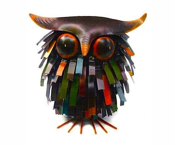 Blue Handworks Statuary & Sculpture Spiky Owl Sculpture 3 Blue Handworks Statuary & Sculpture Spiky Owl Sculpture