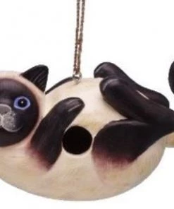 Bobbo Siamese Cat Wooden Birdhouse