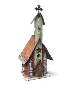 The Birdhouse Chick Barn Wood & Tin Church Birdhouses