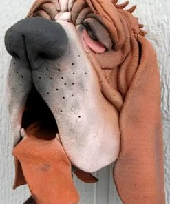 Doug Fey Unique Birdhouses Basset Hound Ceramic Birdhouse