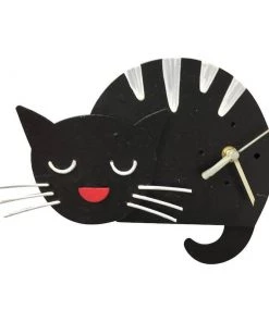 Oxidos Black Cat Wall Clock Plaques, Stepping Stones & Wall Decor