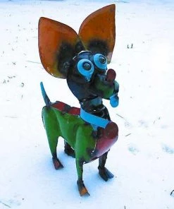 The Birdhouse Chick Chihuahua Metal Yard Sculpture Statuary & Sculpture