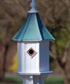 The Birdhouse Chick Copper Roof Birdhouse 28x10-Patina
