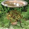 Ancient Graffiti Staked & Pedestal Bird Baths Flamed Bird Bath With Planter