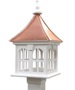 The Birdhouse Chick Copper Roof Vinyl/PVC Bird Feeder - 29x14