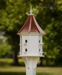 The Birdhouse Chick Copper Roof Dovecote Birdhouse 36x14 Slope- 8 Perches Copper Roof Birdhouses