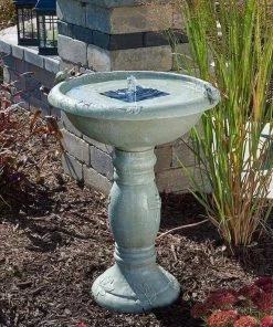 Smart Solar Staked & Pedestal Bird Baths Country Gardens Tall Solar Fountain Birdbath