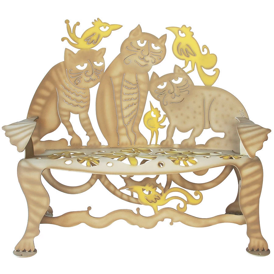 Cricket Forge Garden Cat Bench 3 Cricket Forge Garden Cat Bench