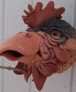 Doug Fey Unique Birdhouses Ceramic Rooster Birdhouse