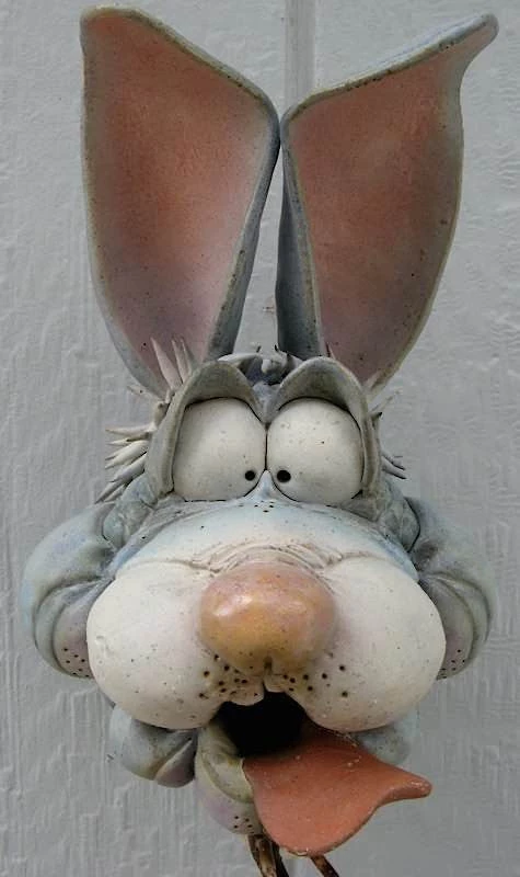 Doug Fey Ceramic Rabbit Birdhouse