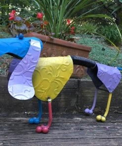 The Birdhouse Chick Statuary & Sculpture Dachshund Spring Dog Metal Yard Art