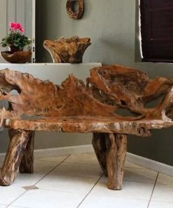 Garden Age Supply Teak Root Bench Home & Garden Accents