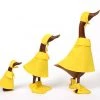 The Birdhouse Chick Puddle Ducks Teak Garden Sculpture