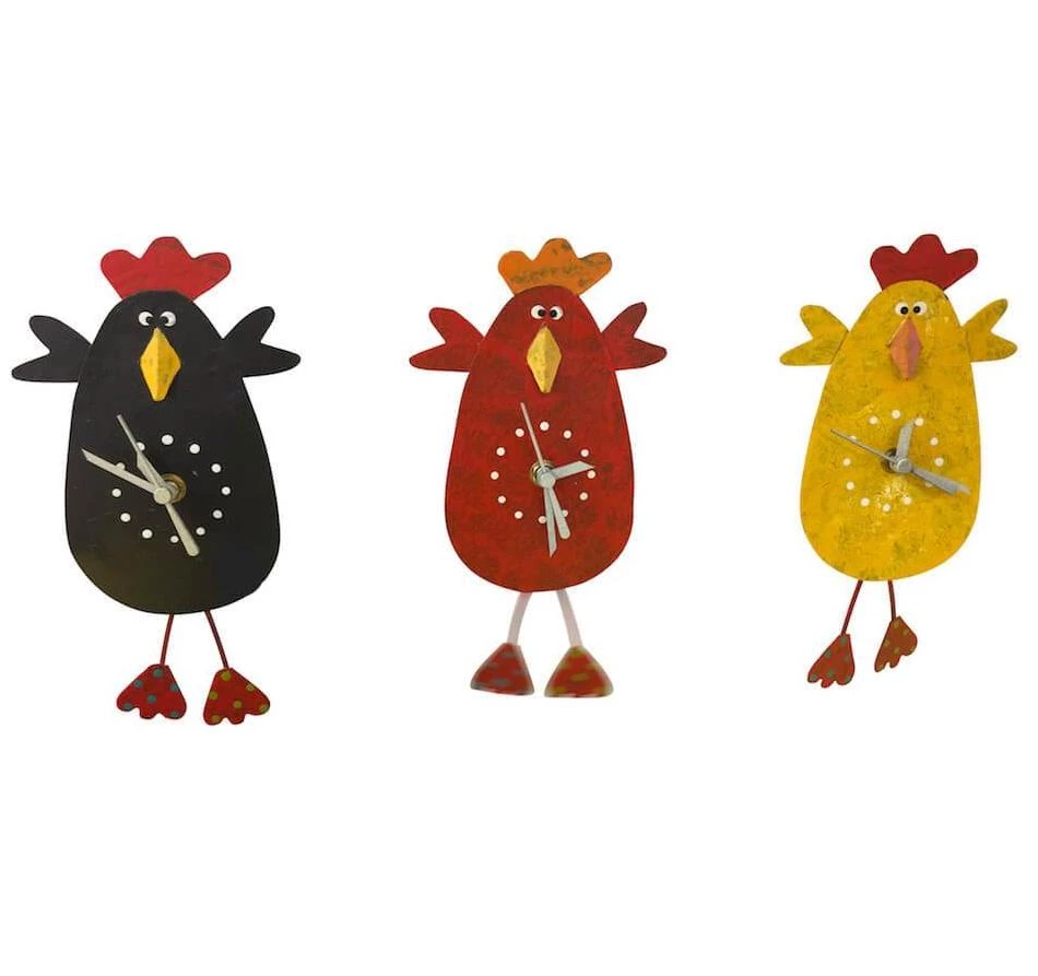 Oxidos Happy Chicken Clock Plaques, Stepping Stones & Wall Decor 3 Oxidos Happy Chicken Clock Plaques, Stepping Stones & Wall Decor