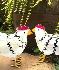 The Birdhouse Chick The Hens- Metal Yard Art