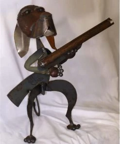 Iron Age Hand Forged Guard Dog Sculpture Statuary & Sculpture