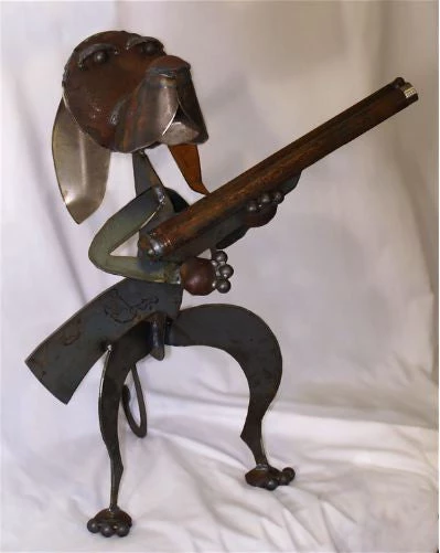 Iron Age Hand Forged Guard Dog Sculpture Statuary & Sculpture