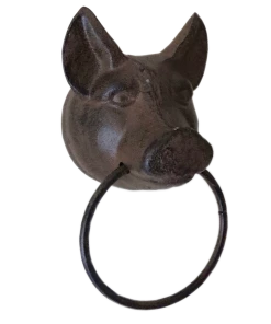 The Birdhouse Chick Farmhouse Pig Towel Ring Plaques, Stepping Stones & Wall Decor