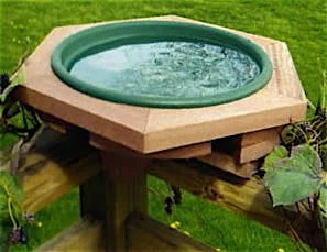 Songbird Essentials Wooden Deck-Mount Bird Bath 3 Songbird Essentials Wooden Deck-Mount Bird Bath