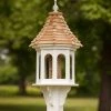 The Birdhouse Chick Vinyl Bird Feeders Large Gazebo Bird Feeder-Vinyl With Cypress Roof 14x36