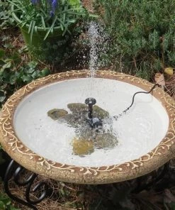 The Birdhouse Chick Large Solar Fountain Bird Bath