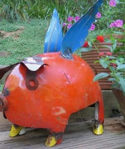 The Birdhouse Chick Statuary & Sculpture Large Flying Pig