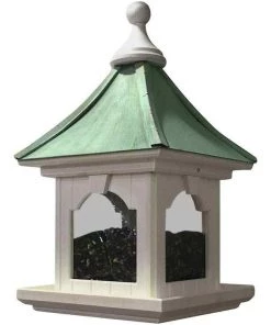 The Birdhouse Chick Copper Roof Bird Feeder With Large Capacity - Hanging