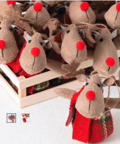 Sullivans Holiday 12 Reindeer Ornaments In Wood Crate