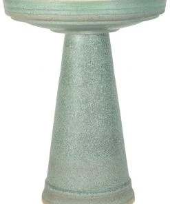 Burley Clay Staked & Pedestal Bird Baths Simple Elegance Pedestal Bird Bath- 5 Colors