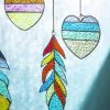 The Birdhouse Chick Wind Chimes Stained Glass Heart And Feather Mobile 1 The Birdhouse Chick Wind Chimes Stained Glass Heart And Feather Mobile