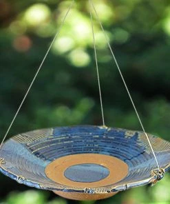 Anthony Stoneware Pottery Hanging Bird Bath 12" Hanging Bird Baths