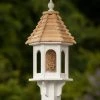 The Birdhouse Chick Vinyl Bird Feeders Gazebo Bird Feeder-Vinyl With Cypress Roof 10x28