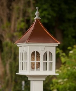 The Birdhouse Chick Copper Roof Vinyl/PVC Bird Feeder - 29x14