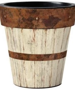 Studio M Wood Plank Vinyl Planters-Set/3 Planters, Urns & Pots