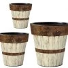 Studio M Wood Plank Vinyl Planters-Set/3 Planters, Urns & Pots 1 Studio M Wood Plank Vinyl Planters-Set/3 Planters, Urns & Pots