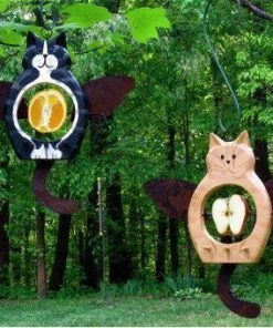 The Birdhouse Chick Unique Bird Feeders Angel Cats Fruit & Suet Feeder With Suet